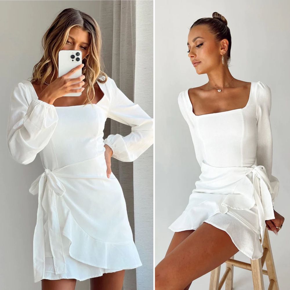 Princess Polly Villa Mini Dress White Size 4